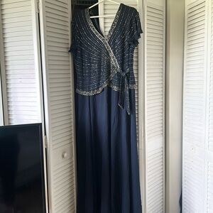 Wedding or formal dress blue long.